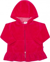 Semiš pulover s kapuco NEW BABY temno rožnata