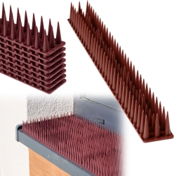 Plastični žeblji proti pticam, rjavi, modularne letve 8 kosov