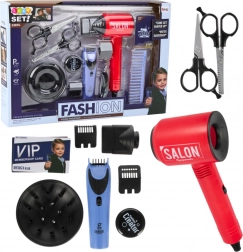 Frizerski komplet za fante s sušilcem za lase in dodatki