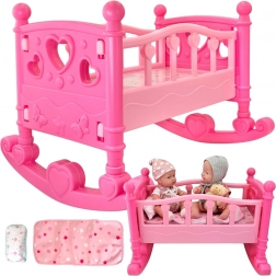 Rožnata zibelka za punčke Woopie Royal