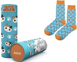 Bombažne nogavice z modro mucko