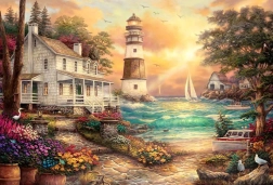 Diamantno slikanje Svetilnik ob morju 30x40cm