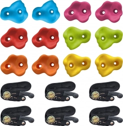 otroški plezalni oprimki za drevo s trakovi, 12 kos