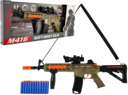 Otroški avtomat za penaste puščice z lučmi, zvokom in vibracijami – 60 cm, 12 puščic