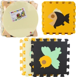 Mehka izobraževalna penasta sestavljanka s živalmi, rjava, 16 kosov