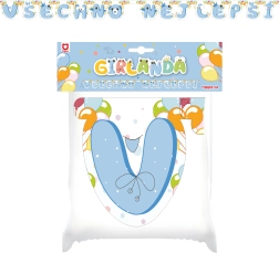 Papirnata girlanda Vse najboljše modra