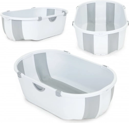 Otroška kad, zložljiva potovalna kad, siv odtok