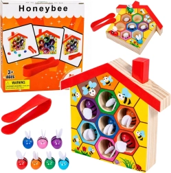 Lesen montessori panj s čebelicami in pinceto (7 kosov)