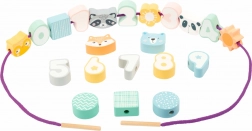 Nizanje lesenih kroglic v pastelnih barvah SMALL FOOT