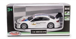Kovinski model avtomobila bmw m3 dtm 1:42 z odpirajočimi se vrati in pull-back pogonom