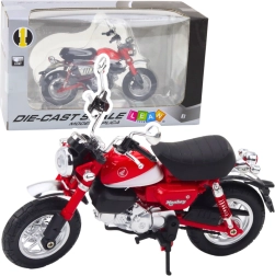 Retro kovinski motocikel rdeč 1:12