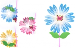 Vetrnica v obliki rože na plastični palici