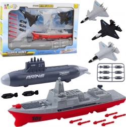Otroški vojaški komplet z letalonosilko, podmornico in lovci