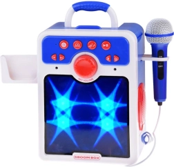 Modri otroški karaoke boombox z mikrofonom