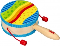 goki ročni bobenček z ročajem iz lesa