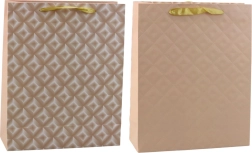 Darilna vrečka s svetlim bež reliefnim vtisom
