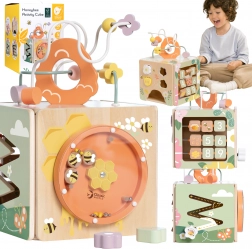 Klasična lesena izobraževalna kocka 5v1