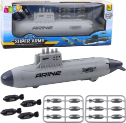 Siva podmornica s torpedi in mehanizmom 28 cm