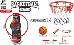 Kovinski koš za košarko 1:1 z mrežo, žogo in tlačilko
