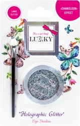 Gel senčila za oči z holografskimi bleščicami in čopičem Lukky