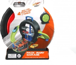 Igralni set v kovčku v obliki pnevmatike s 4 avtomobilčki