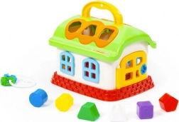 Vesela otroška hišica – vstavljanka za oblikovanje z ročajem
