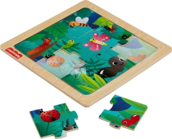Fisher-Price lesena sestavljanka Žuželke v gozdu, 10 delov