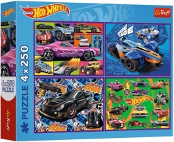 Sestavljanka 4×250 kosov HOT WHEELS