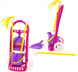 Otroški čistilni voziček Palau z vedrom, smetišnico in mopom