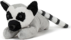 Plišasti obročasti lemur v ležečem položaju, 18 cm