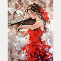 Diamantno slikanje – igranje na violino 30 × 40 cm