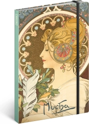 Notique Block 13 x 21 cm Alfons Mucha Pero unlined