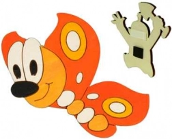 Lesena dekorativna magnetka metulj