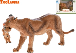 Plastična figurica leva ali levinje z mladičem ZOOLANDIA 13 cm