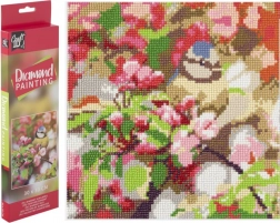 diamantno slikanje sinica na veji 30 × 30 cm