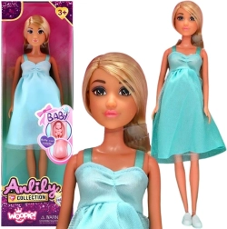 WOOPIE punčka Lily noseča z dojenčkom v modri obleki