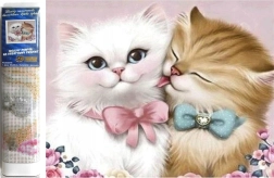 diamantno slikanje zaljubljene mačke 30 × 40 cm