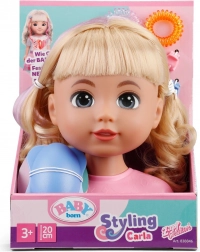 Baby Born glava za česanje Carla s stilskimi dodatki