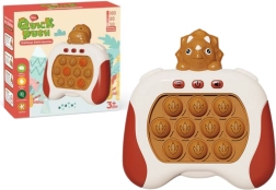 Senzorična igra triceratops Pop It s svetlobnimi in zvočnimi učinki, rjava