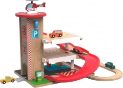 Lesena garaža z vlakovno progo 2Kids Toys