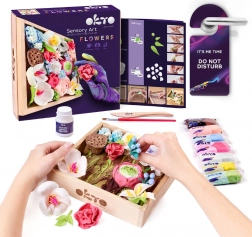 OKTO ROMANCE Ustvarjalni modelarski komplet DIY rože z lesenim okvirjem 21×21 cm