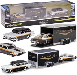 Maisto kovinski avtomobilčki Chevrolet Nomad 1955 in Chevrolet Vega 1971 s prikolico