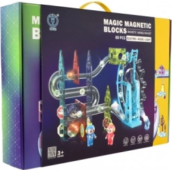 Magnetna kroglična proga, 80 delov, s svetlobo in glasbo