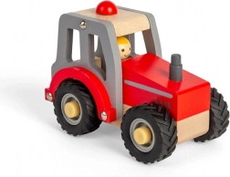 Leseni traktor Bigjigs Toys rdeč