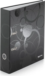 Register A4 z vzvodnim mehanizmom 7 cm Black and White, črn