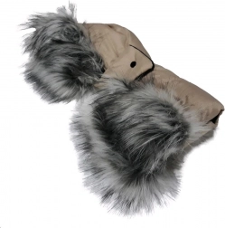 rokavnik za voziček 2v1 s krznom latte New Baby