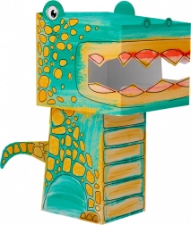 Papirnat 3D sestavljanka za barvanje – mačka – Tiranosaver