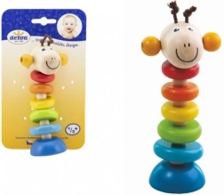 Detoa lesena igrača žirafa na vzmeti