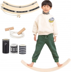 Lesena balansirna deska Viga z vrvjo in cesto