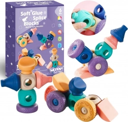 Woopie senzorične konstrukcijske kocke za stiskanje, 13 delov